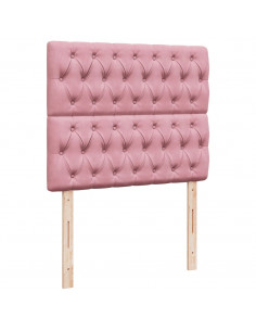 Giroletto a Molle con Materasso Rosa 120x190 cm in Velluto 2