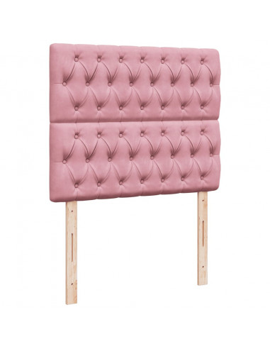 Giroletto a Molle con Materasso Rosa 120x190 cm in Velluto