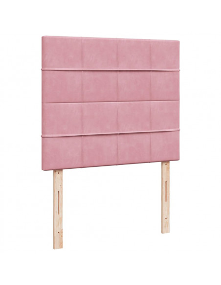 Giroletto a Molle con Materasso Rosa 120x190 cm in Velluto