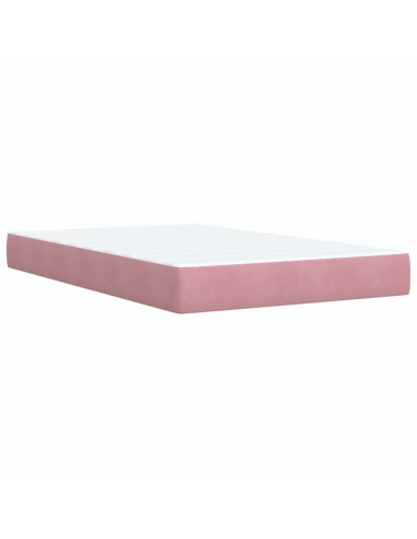 Giroletto a Molle con Materasso Rosa 120x190 cm in Velluto
