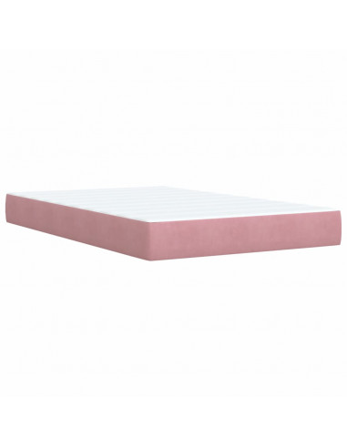 Giroletto a Molle con Materasso Rosa 120x190 cm in Velluto