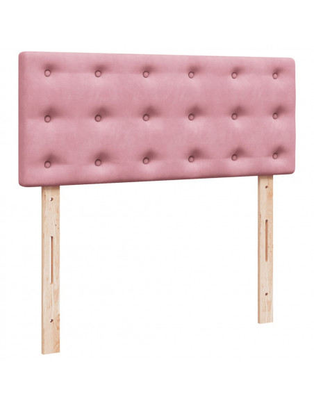 Giroletto a Molle con Materasso Rosa 120x190 cm in Velluto
