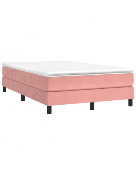 Giroletto a Molle con Materasso Rosa 120x190 cm in Velluto