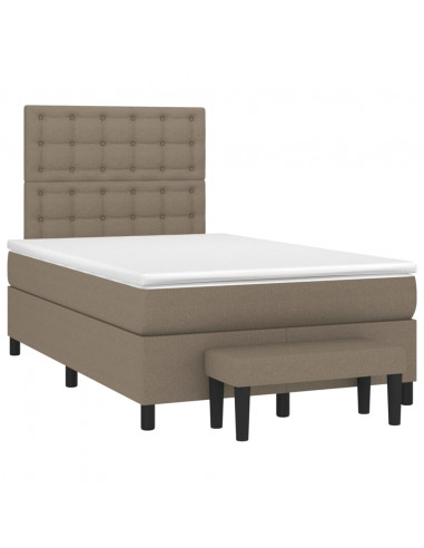 Giroletto a Molle con Materasso Tortora 120x190 cm in Tessuto