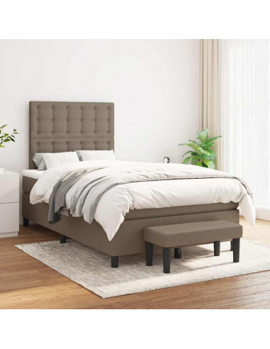 Giroletto a Molle con Materasso Tortora 120x190 cm in Tessuto