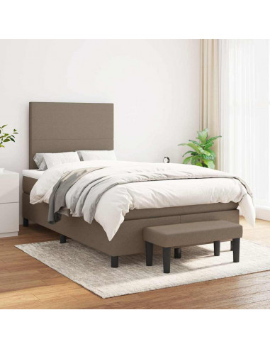 Giroletto a Molle con Materasso Tortora 120x190 cm in Tessuto