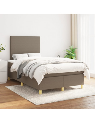 Giroletto a Molle con Materasso Tortora 120x190 cm in Tessuto