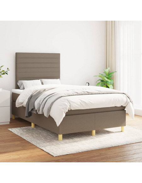 Giroletto a Molle con Materasso Tortora 120x190 cm in Tessuto