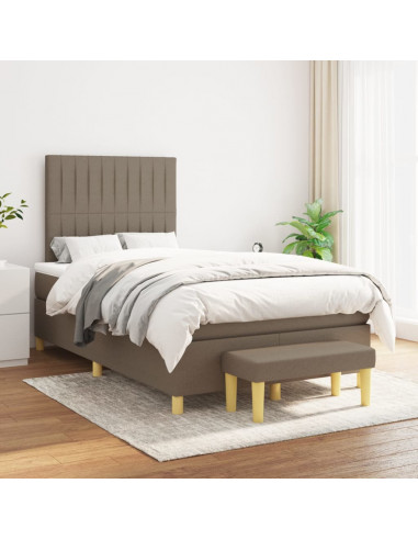 Giroletto a Molle con Materasso Tortora 120x190 cm in Tessuto