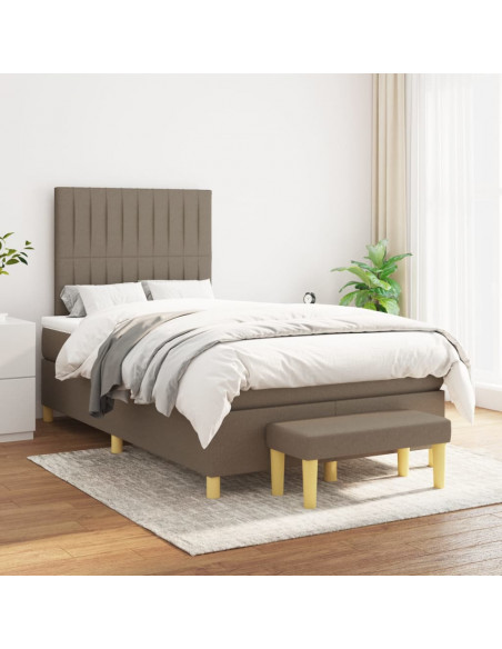 Giroletto a Molle con Materasso Tortora 120x190 cm in Tessuto