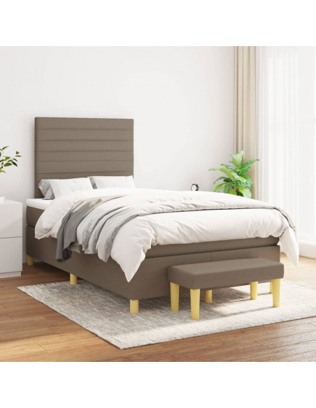 Giroletto a Molle con Materasso Tortora 120x190 cm in Tessuto