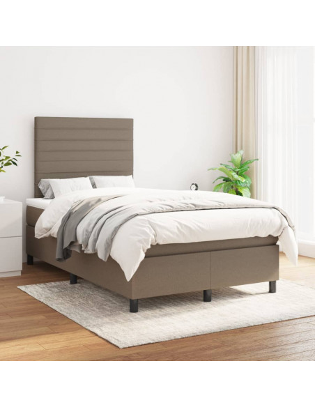 Giroletto a Molle con Materasso Tortora 120x190 cm in Tessuto