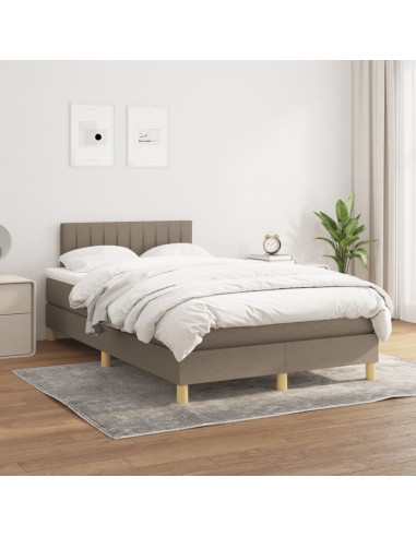 Giroletto a Molle con Materasso Tortora 120x190 cm in Tessuto