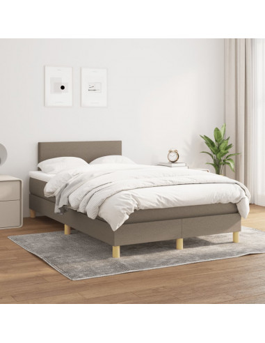 Giroletto a Molle con Materasso Tortora 120x190 cm in Tessuto