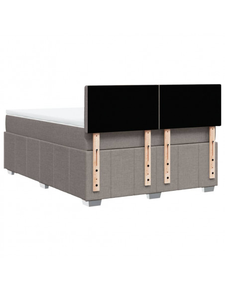 Giroletto a Molle con Materasso Tortora 140x190 cm in Tessuto