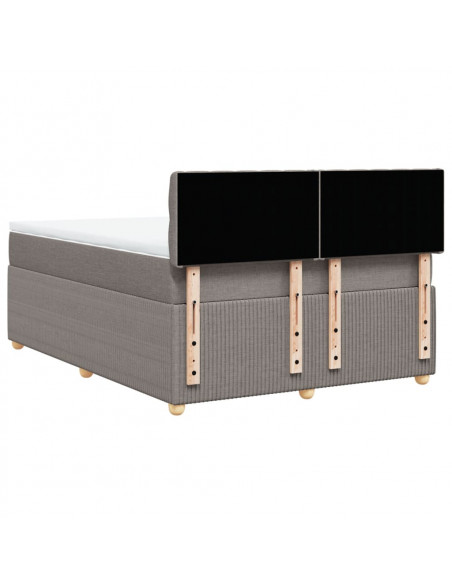 Giroletto a Molle con Materasso Tortora 140x190 cm in Tessuto