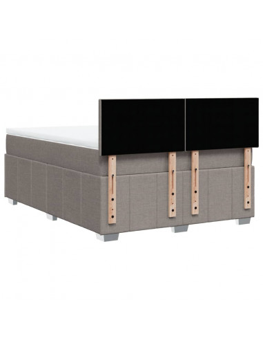 Giroletto a Molle con Materasso Tortora 140x200 cm in Tessuto