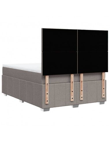 Giroletto a Molle con Materasso Tortora 140x200 cm in Tessuto