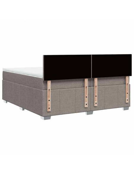 Giroletto a Molle con Materasso Tortora 200x200 cm in Tessuto