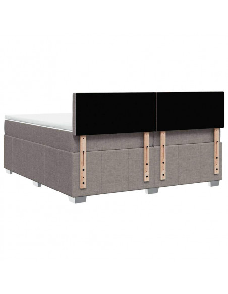 Giroletto a Molle con Materasso Tortora 200x200 cm in Tessuto