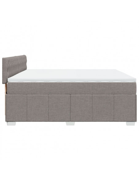 Giroletto a Molle con Materasso Tortora 200x200 cm in Tessuto