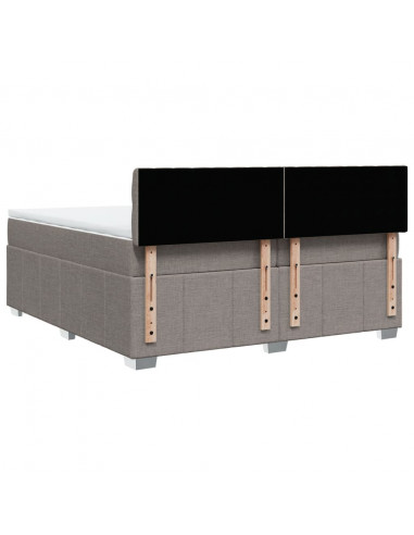 Giroletto a Molle con Materasso Tortora 200x200 cm in Tessuto