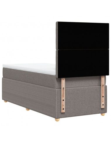 Giroletto a Molle con Materasso Tortora 90x190 cm in Tessuto