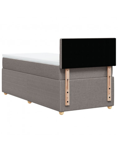 Giroletto a Molle con Materasso Tortora 90x200 cm inTessuto