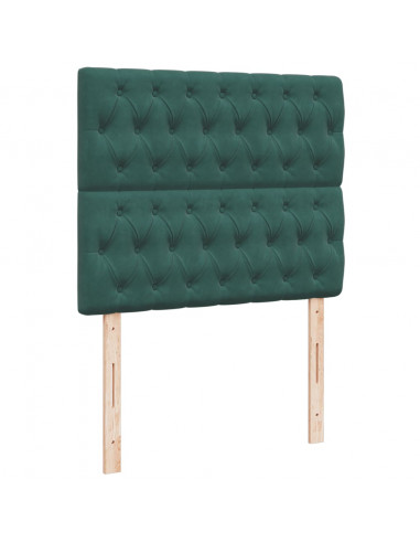 Giroletto a Molle con Materasso Verde Scuro 120x190 cm Velluto