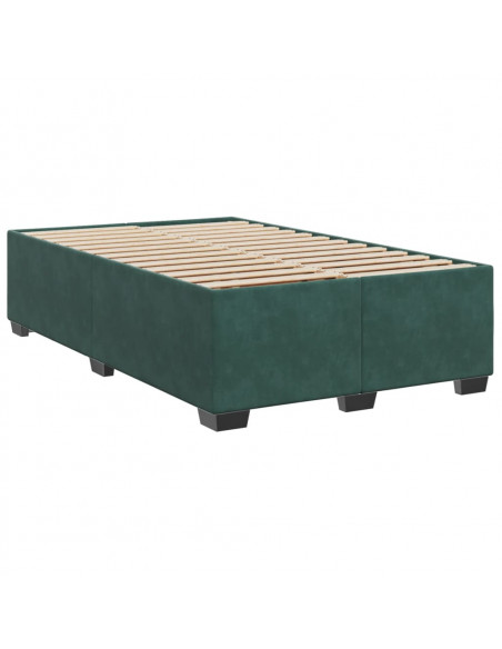 Giroletto a Molle con Materasso Verde Scuro 120x190 cm Velluto