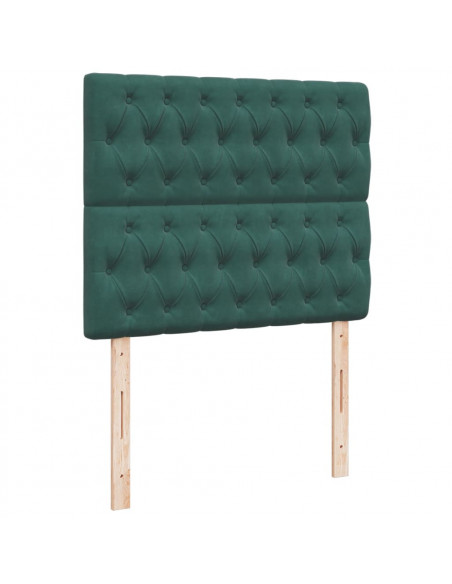 Giroletto a Molle con Materasso Verde Scuro 120x200 cm Velluto