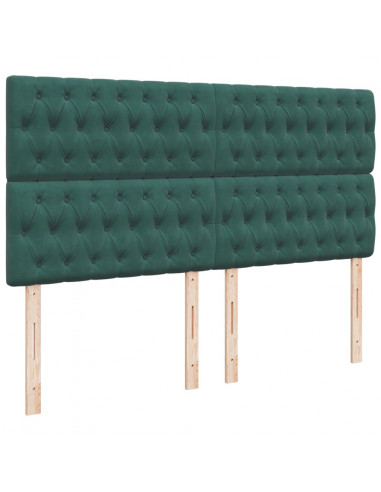 Giroletto a Molle con Materasso Verde Scuro 200x200 cm Velluto