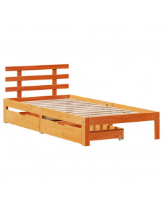 Giroletto Cassetti Marrone Cera 100x200 cm Legno Massello Pino 2