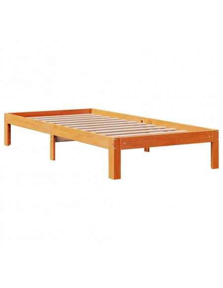 Giroletto Cassetti Marrone Cera 90x190cm Legno Massello di Pino