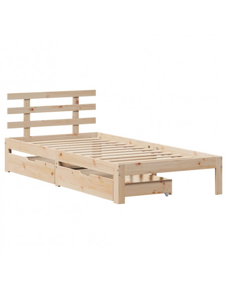 Giroletto con Cassetti 100x200 cm Legno Massello di Pino