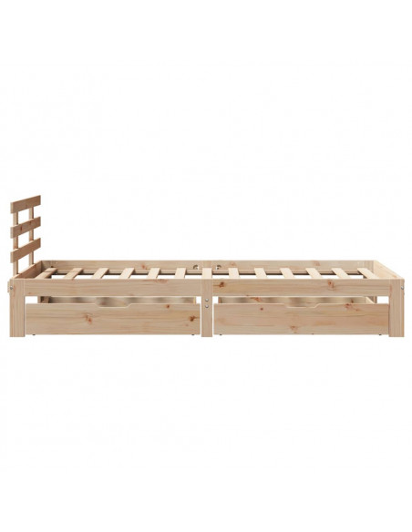 Giroletto con Cassetti 100x200 cm Legno Massello di Pino