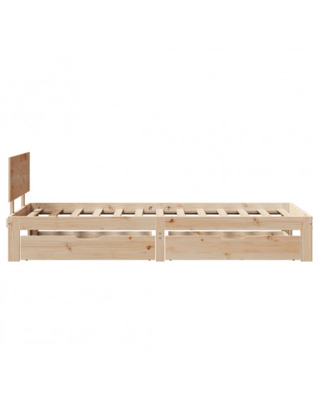 Giroletto con Cassetti 100x200 cm Legno Massello di Pino