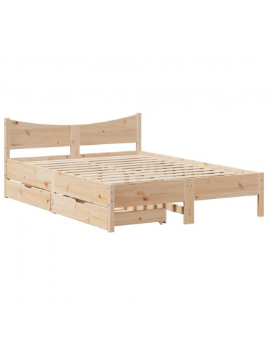 Giroletto con Cassetti 135x190 cm in Legno Massello di Pino