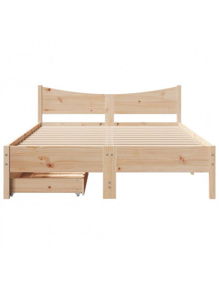 Giroletto con Cassetti 135x190 cm in Legno Massello di Pino
