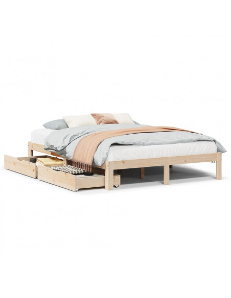 Giroletto con Cassetti 135x190 cm in Legno Massello di Pino