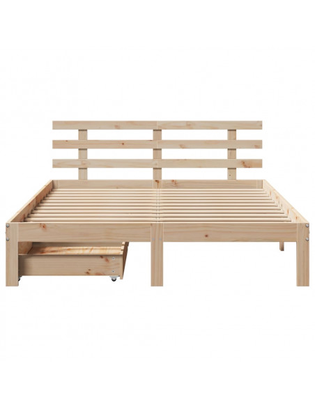 Giroletto con Cassetti 140x200 cm in Legno Massello di Pino