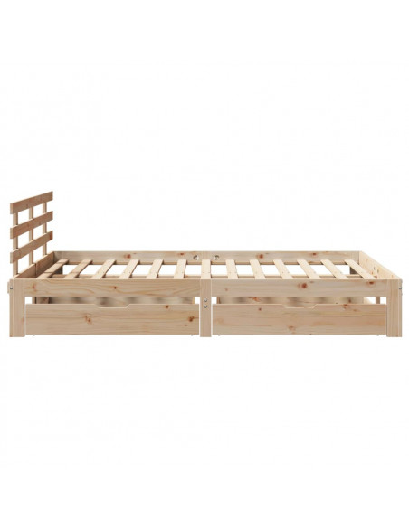 Giroletto con Cassetti 140x200 cm in Legno Massello di Pino