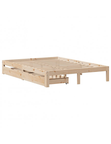 Giroletto con Cassetti 140x200 cm in Legno Massello di Pino