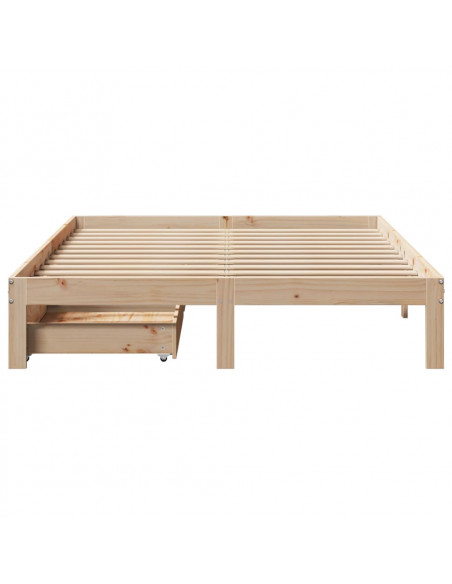 Giroletto con Cassetti 140x200 cm in Legno Massello di Pino