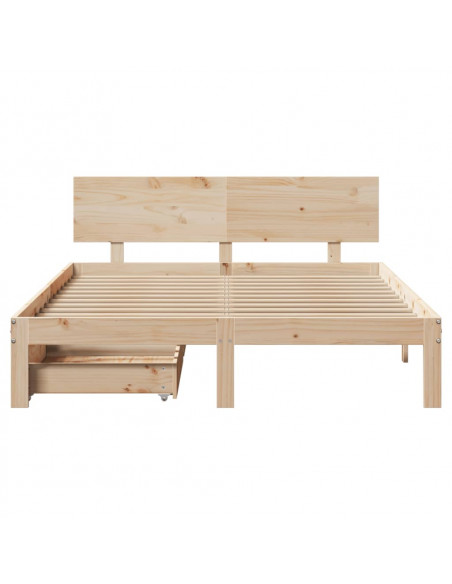 Giroletto con Cassetti 150x200 cm in Legno Massello di Pino