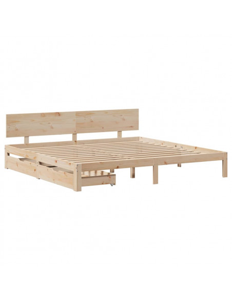 Giroletto con Cassetti 200x200 cm in Legno Massello di Pino