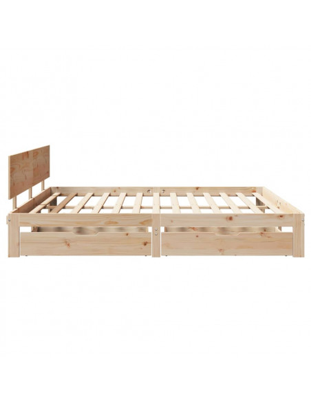 Giroletto con Cassetti 200x200 cm in Legno Massello di Pino