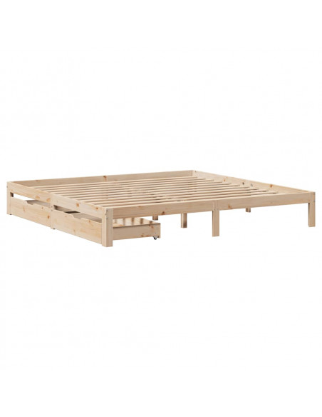 Giroletto con Cassetti 200x200 cm in Legno Massello di Pino