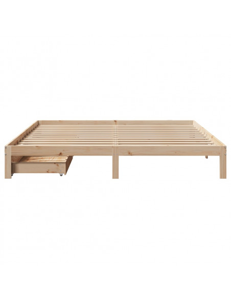 Giroletto con Cassetti 200x200 cm in Legno Massello di Pino