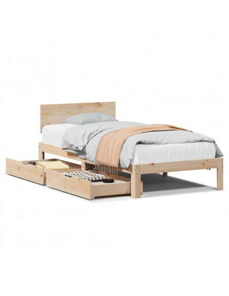 Giroletto con Cassetti 75x190 cm in Legno Massello di Pino